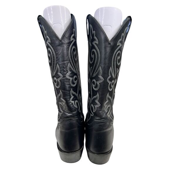 Justin Men’s Black Leather Narrow Western Cowboy Boot Size US 13 B - Picture 8 of 10